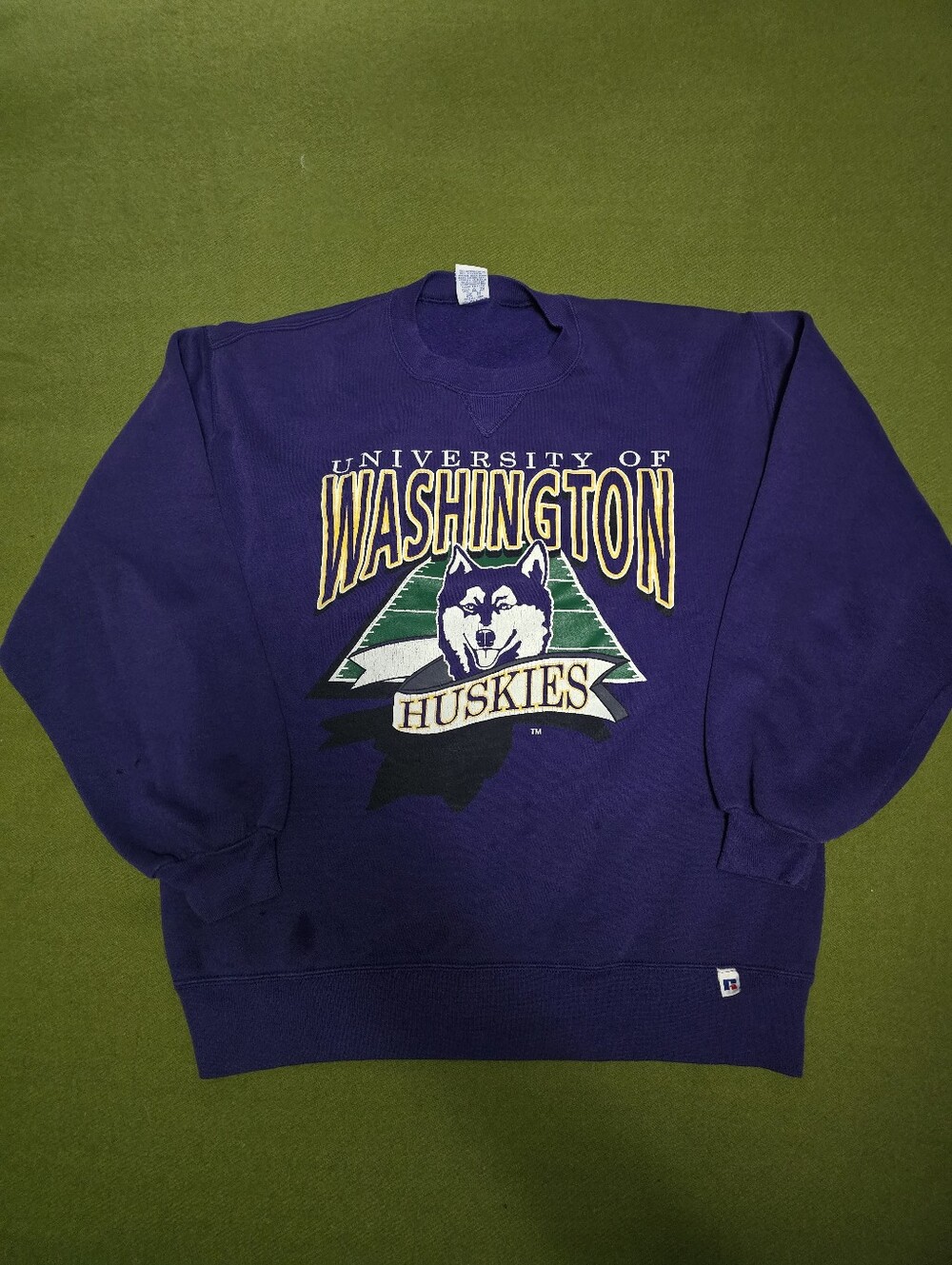 Vintage Russell Athletic Purple Washington Huskies Crewneck Sweatshirt